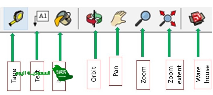 يتم رسم الأشكال باختيار الأداة من شريط